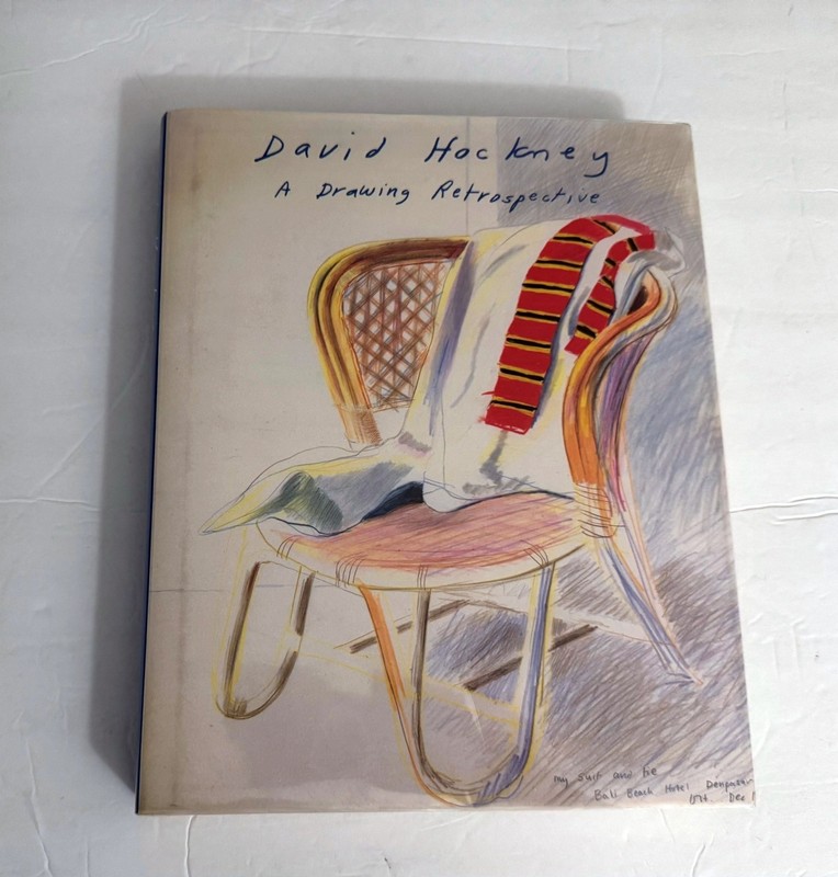 DAVID HOCKNEY SIGNED BOOK * A Drawing Retrospective (1995) 1st HB Art Book