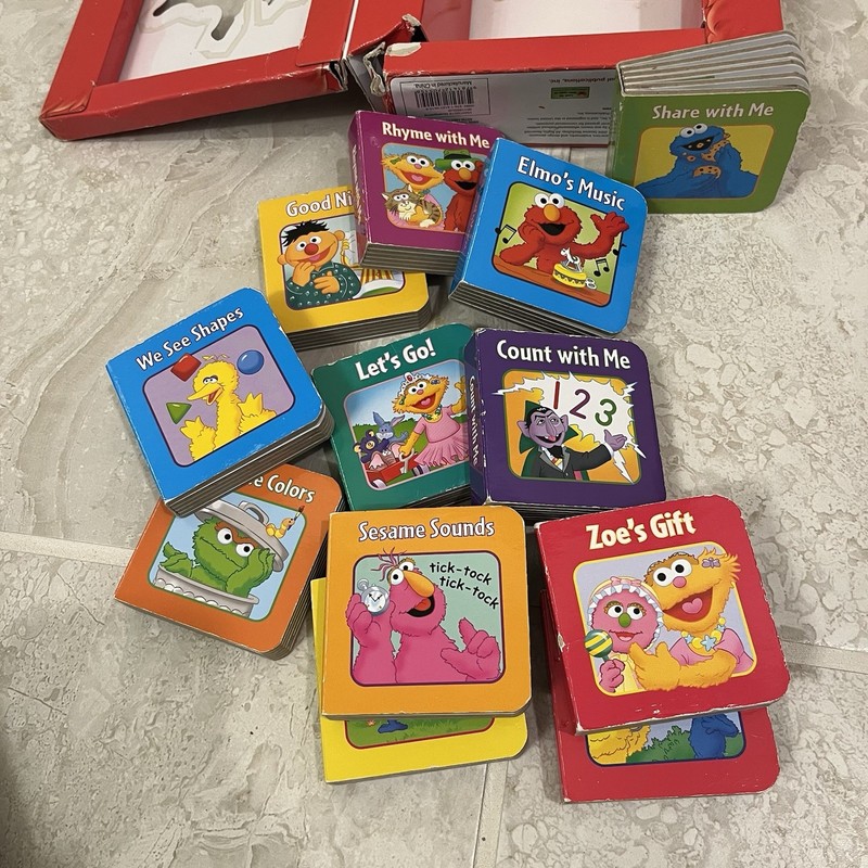 Sesame Street Book Block Library Box Set of 12 Board Books 2012 10+ Months gallery
