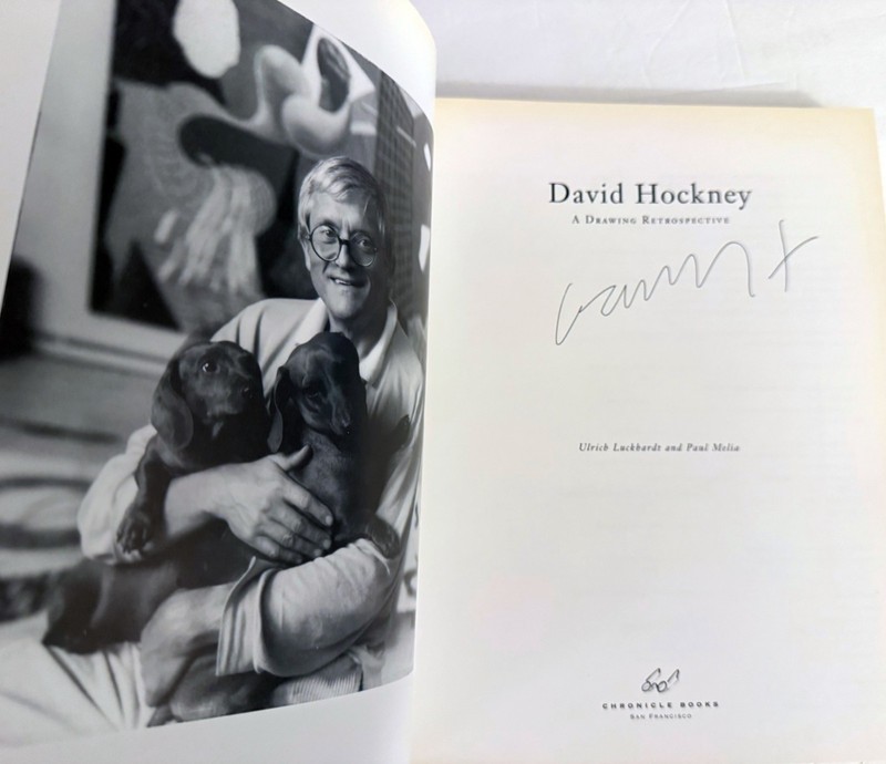 DAVID HOCKNEY SIGNED BOOK * A Drawing Retrospective (1995) 1st HB Art Book gallery