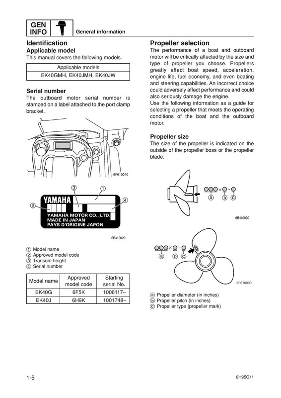 YAMAHA EK40G EK40J Outboard Service Manual - DOUBLE WIRE CLOSURE - TOUGH COVERS gallery