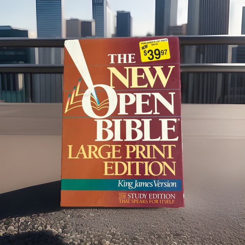 The New Open Bible KJV Large Print Edition Nelson 1665 Black Leather