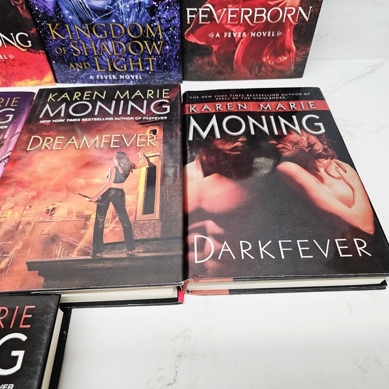 Lot of 9 Out Of 11 ~ HC Hardcover Books ~ Karen Marie Moning ~ FEVER Series gallery