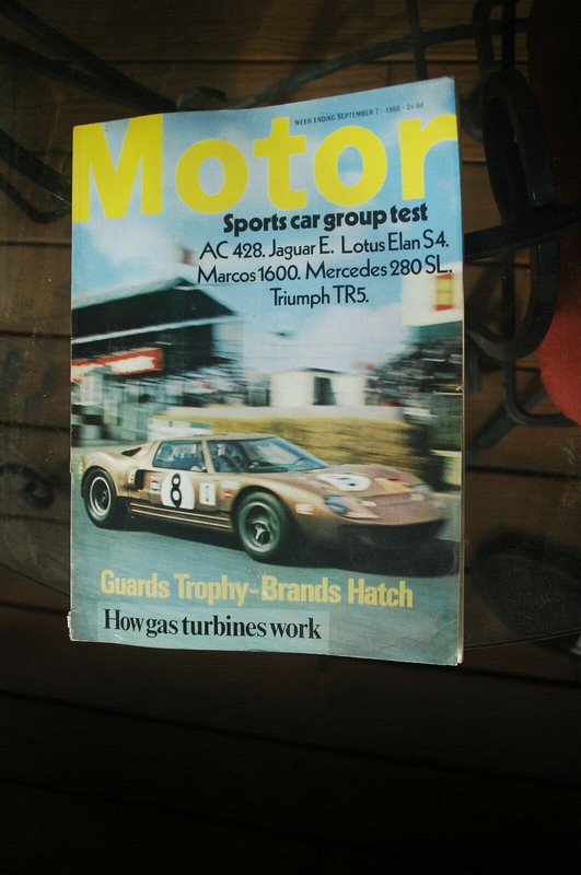 Motor 9/7/1968 AC 428, Jaguar E, Lotus Elan S4, MarcosFree Media Shipping in US!