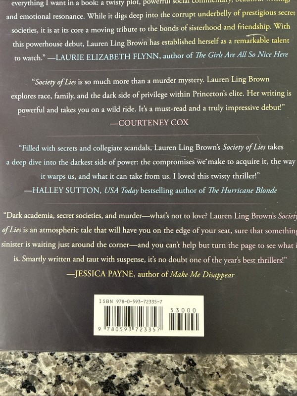 NEW- Society of Lies: Reese's Book Club : A Novel by Lauren Ling Brown (2024,... gallery