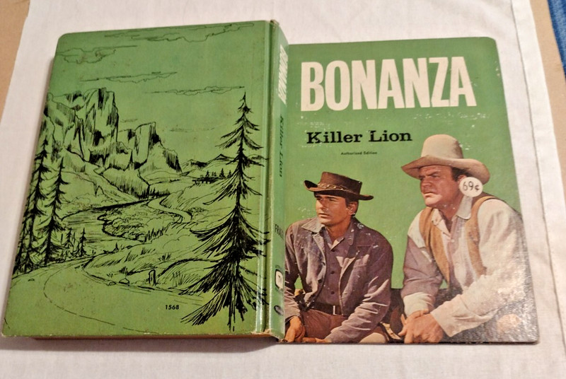 1966 WHITMAN BONANZA KILLER LION WESTERN HARDBACK BOOK NO TEARS OR MARKINGS
