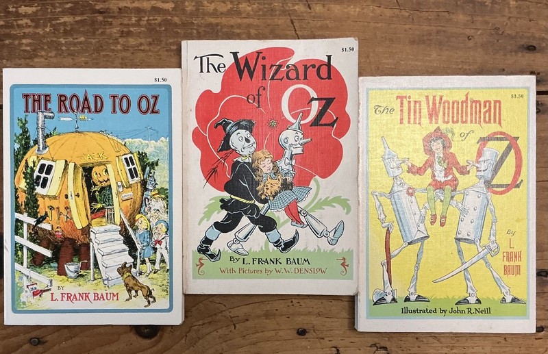 Vintage 70s WIZARD OF OZ Books L Frank Baum Rand McNally Paperback lot of 3