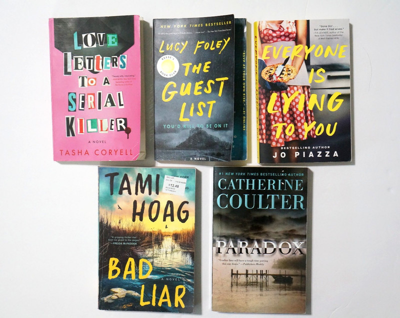 Thriller Book Lot 5 Mystery The Guest List , Bad Liar, Serial Killer, Murder