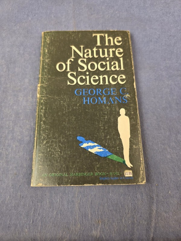 Nature of Social Science, Paperback by Homans, George Caspar, Like New Used, …