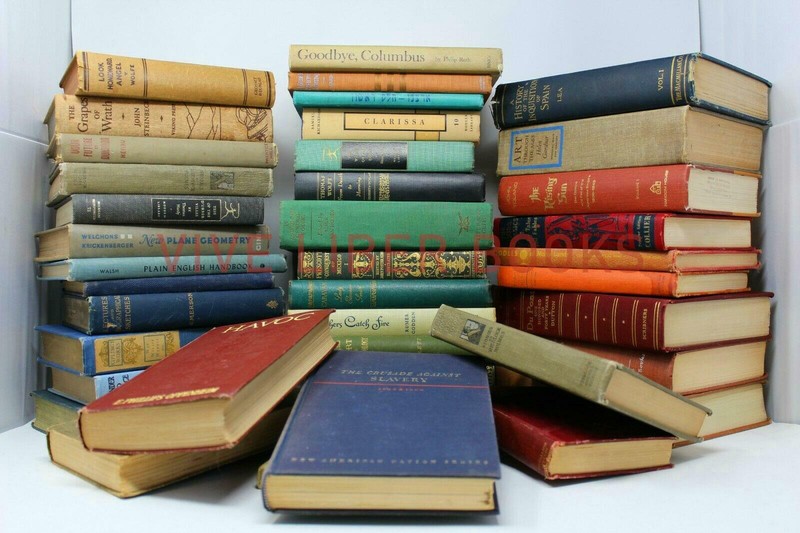 Lot of 50 Vintage Old Rare Antique Hardcover Books – Mixed Color – Random
