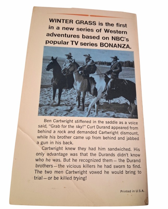 Bonanza #1 : Winter Grass by Dean Owen 1968 PB 1st Printing TV Tie-In gallery