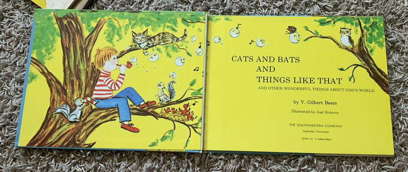 Cats and Bats and Things Like That Vintage Wonder World Books 1973 Religious gallery