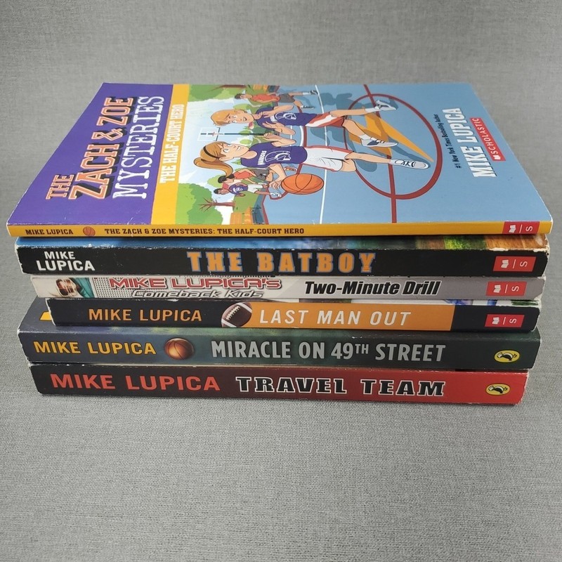 Mike Lupica 6 Chapter Book Lot ~ Batboy ~ Miracle 49th ~ Travel Team ~ Drill