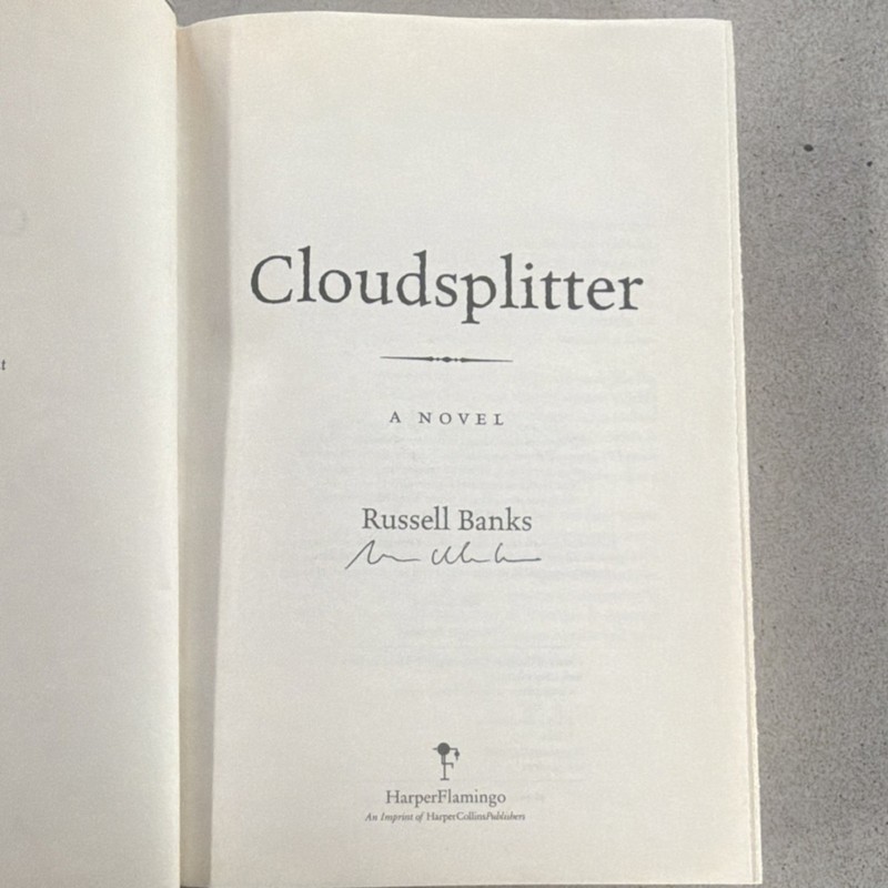 Russell Banks Cloudsplitter Hardcover Signed 1st Ed 1998 gallery