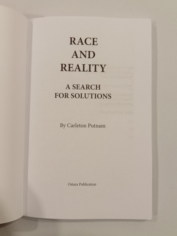 Race and Reality: A Search for Solutions by Carleton Putnam PB gallery
