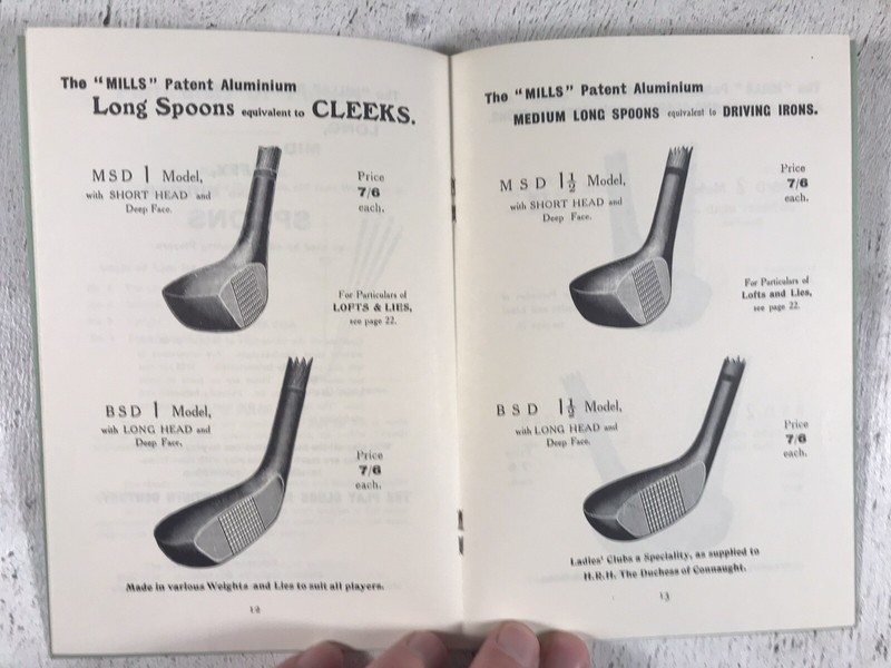 Mills Patent Standard Aluminium Golf Clubs Facsimile of Antique Catalogue gallery