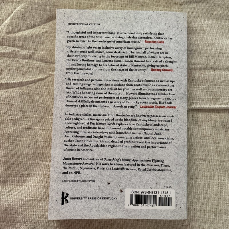 A Few Honest Words: The Kentucky Roots of Popular Music paperback gallery
