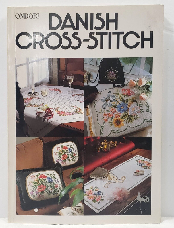 Danish Cross Stitch Ondori Pattern Book Pillows, Bags, +++ 1985 Japan 111 pages