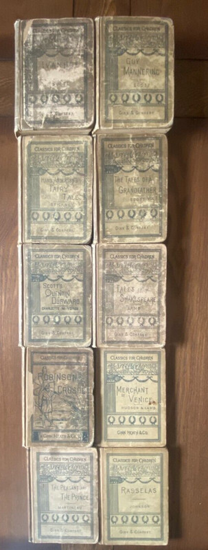 Ginn & Co Classics For Children Lot of 10 Bks 1885-1886 Hardcover Antique