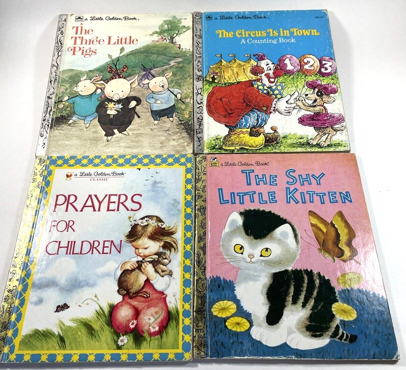 Little Golden Books 1973-2002 Vintage Children’s Hardcover Books LOT of 4