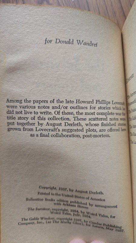 SOME NOTES ON H P LOVECRAFT August Derleth 1959, Plus 2 1st Edition HP Lovecraft gallery