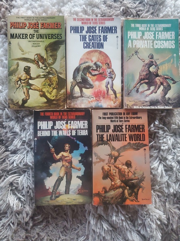 PHILIP JOSE FARMER WORLD OF TIERS SERIES – ALL FIVE BOOKS – BORIS VALLEJO COVERS
