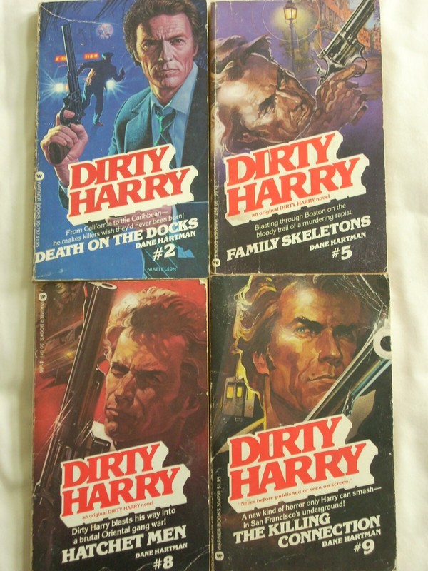Dane Hartman–Lot of 4 Books DIRTY HARRY #2 5 8 9 Paperbacks Movie Tie-In