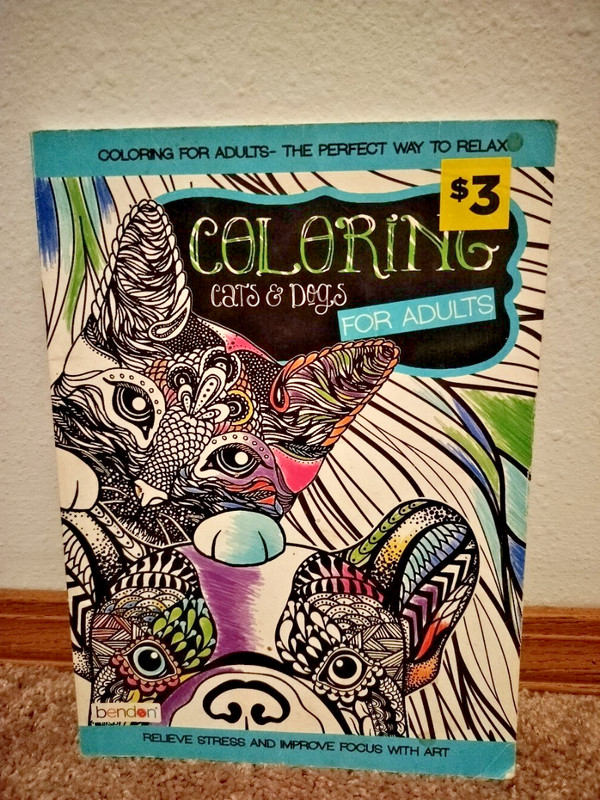 Adult Coloring Book Lot Cats Dogs Ocean Floral Mixed Condition Set 3