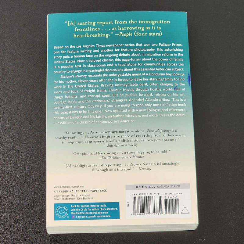 Enrique's Journey Paperback Book by Sonia Nazario Like-New Condition Ex-Library gallery