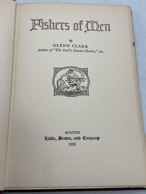 Vintage Fishers Of Men Glenn Clark Little Brown & Company Hardcover 1928 gallery