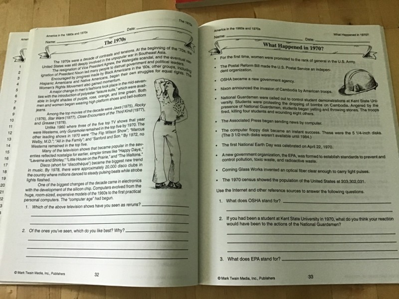 America in the 1960s and 1970s, Grades 4 - 7 Paperback Cindy Bard gallery