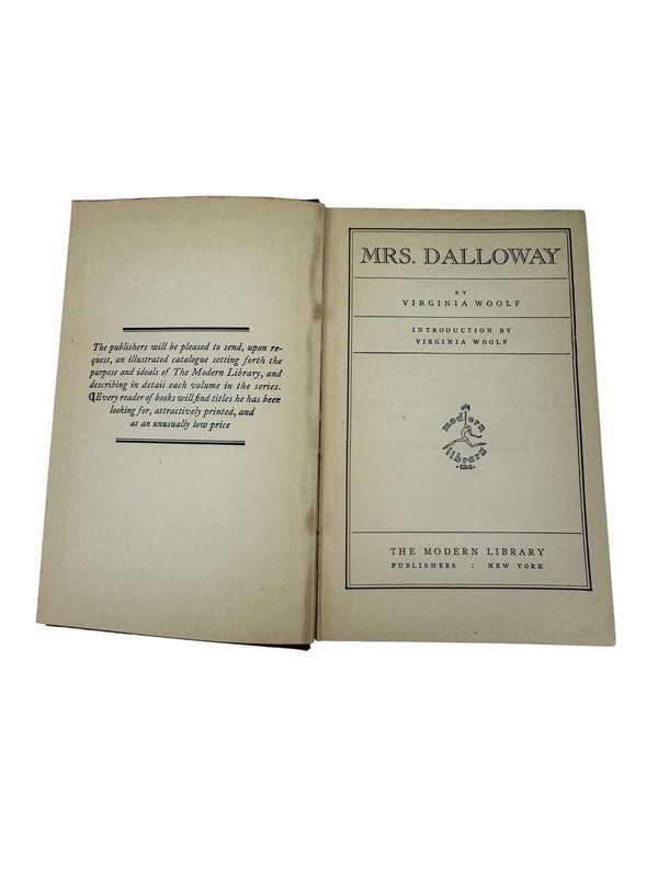 Mrs. Dalloway by Virginia Woolf The Modern Library 1928 Hardcover Vintage Novel gallery