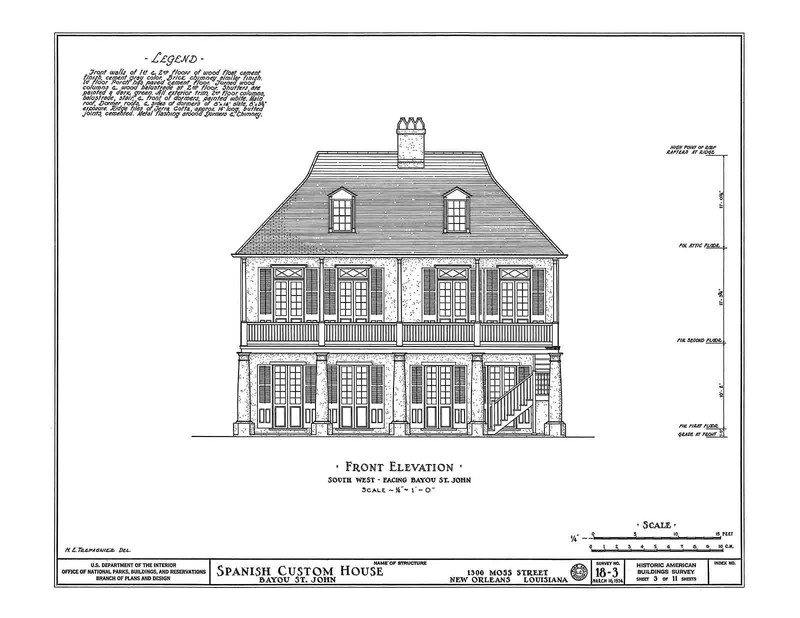 Historic House Plan Drawings of New Orleans - Books 1-5 Full Set - Architecture gallery