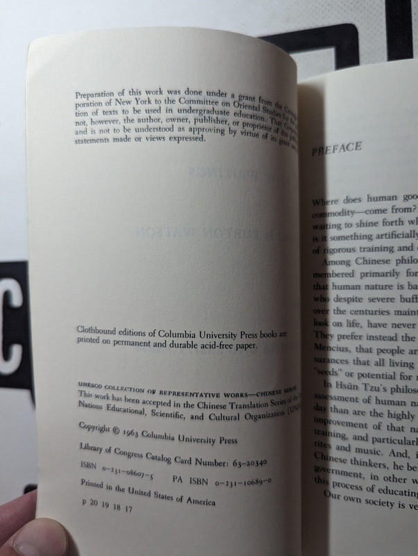 Hsün Tzu : Basic Writings by Burton Watson 1996 Paperback Vintage! Translations gallery