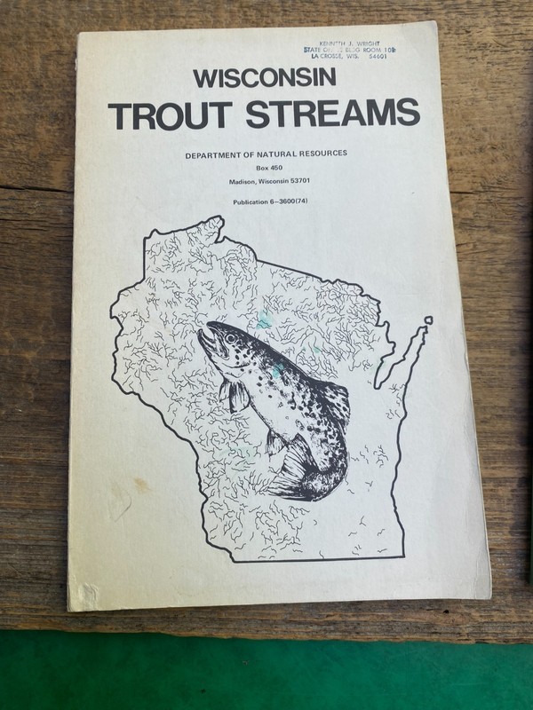 Vintage Wisconsin Trout Streams 1974 & 1980 WI DNR Books w/ Maps Data gallery