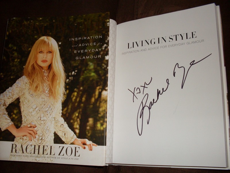 Rachel Zoe signed Living In Style 1st printing hardcover book