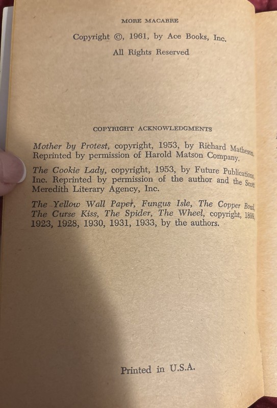 More Macabre: New Anthology (Ed. by Donald A. Wollheim) PB 1st Ace 1961~$2 SHIP gallery