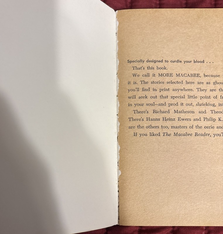 More Macabre: New Anthology (Ed. by Donald A. Wollheim) PB 1st Ace 1961~$2 SHIP gallery