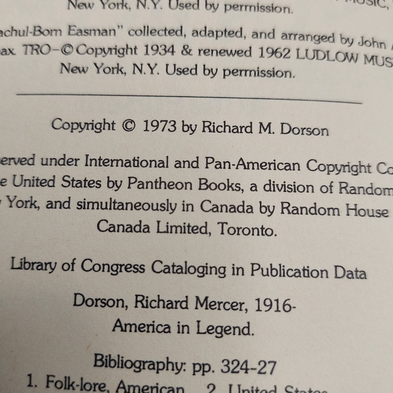 AMERICA IN LEGEND - FOLKLORE FROM THE COLONIAL TO PRESENT - Richard Dorson - PIX gallery