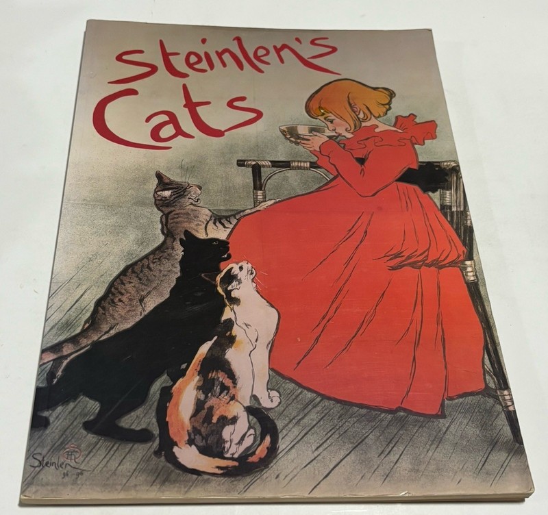 Theophile Steinlen’s Cats by F Fossier w/ 18 Color Art Posters 1990 big book