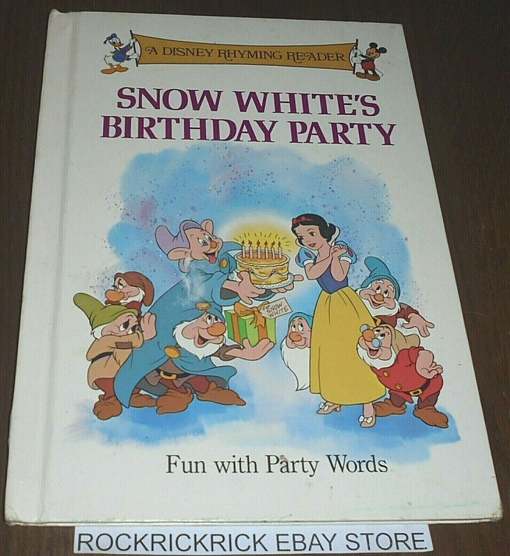 A DISNEY RHYMING READER BOOK SNOW WHITE’S BIRTHDAY PARTY 26cm X 18.5cm 1988