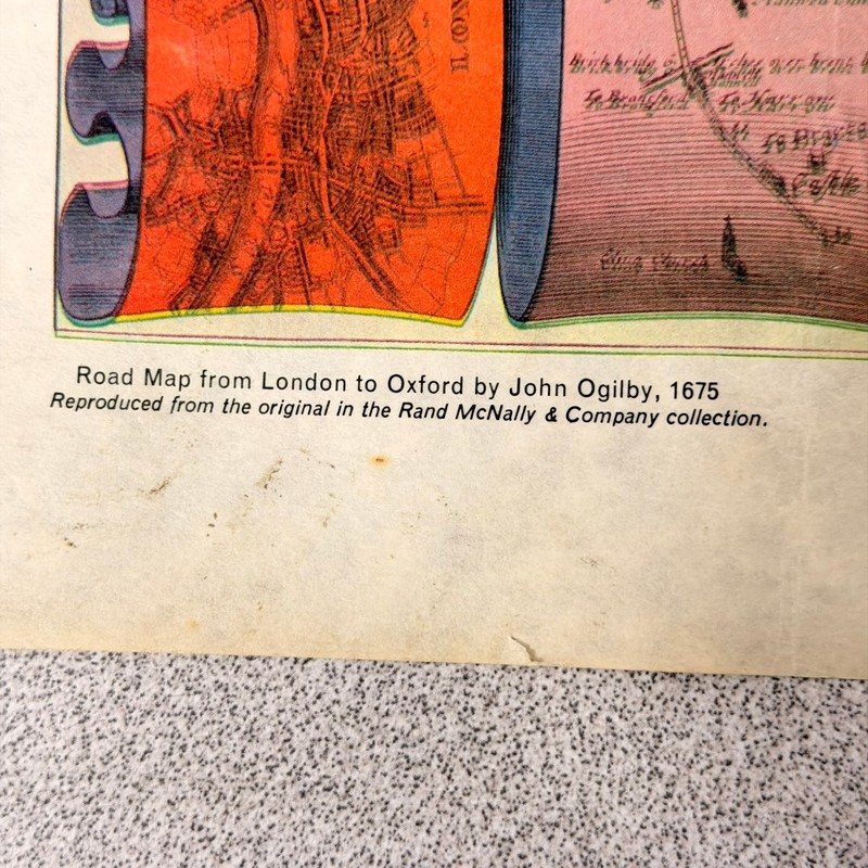 Road Map London to Oxford John Ogilby 1675 Vintage Reproduction Rand McNally gallery