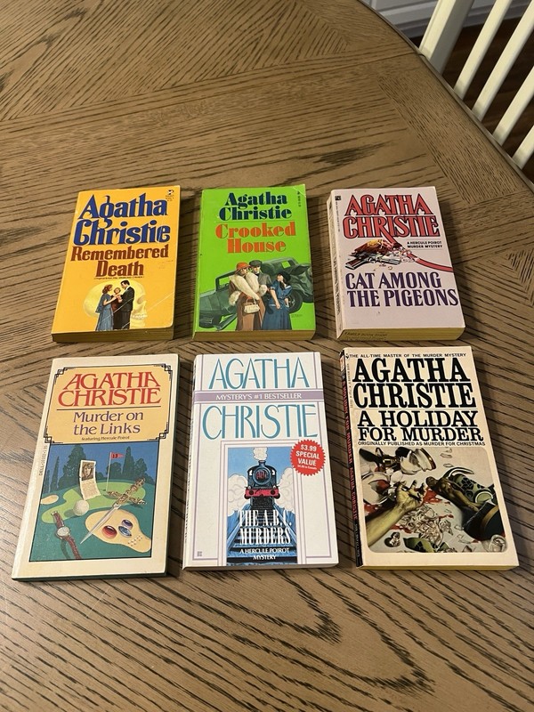 Lot of 6 Agatha Christie Vintage Mystery Books Holiday, Crooked House, + More