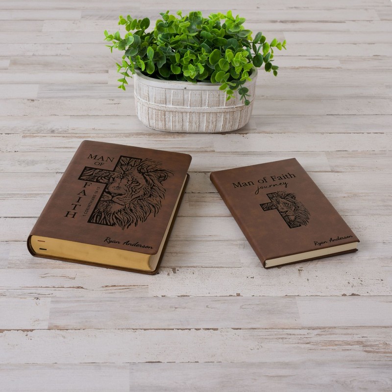 Personalized NASB Wide-Margin Reference Bible & Prayer Journal Set, Baptism Gift gallery