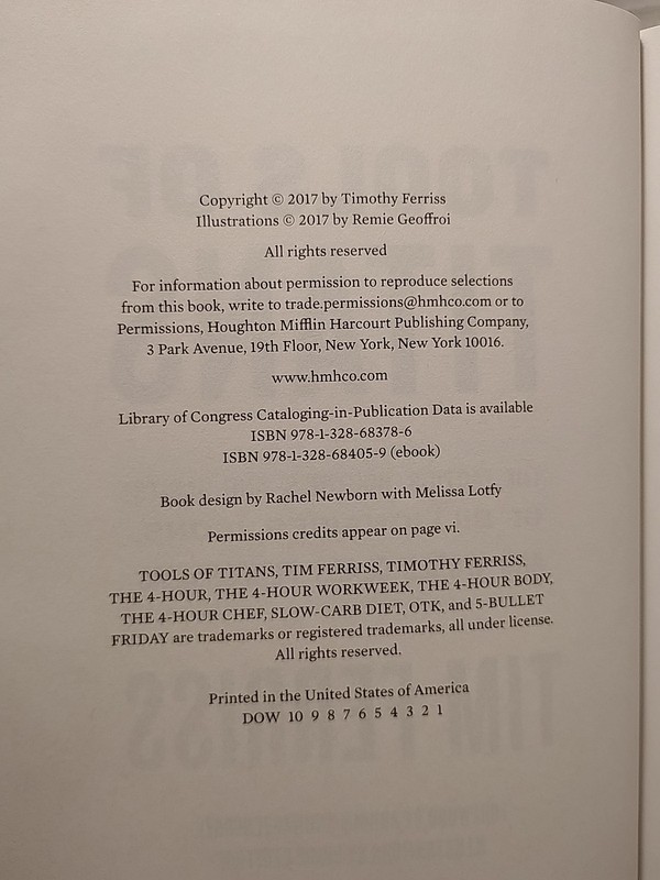 Tools of Titans by Tim Ferriss - 2016 - 1st Edition 1st Printing Hardcover gallery