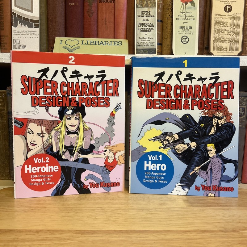 MANGA Super Character Designs & Poses Vol 1. Hero, Vol. 2 Heroine YOU KUSANO PB