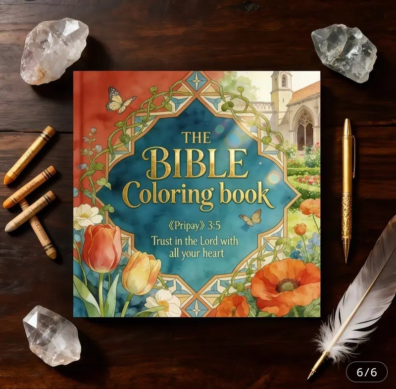 7.87X7.87 Inch 24-Page Single-Sided Print The Bible Coloring Book
