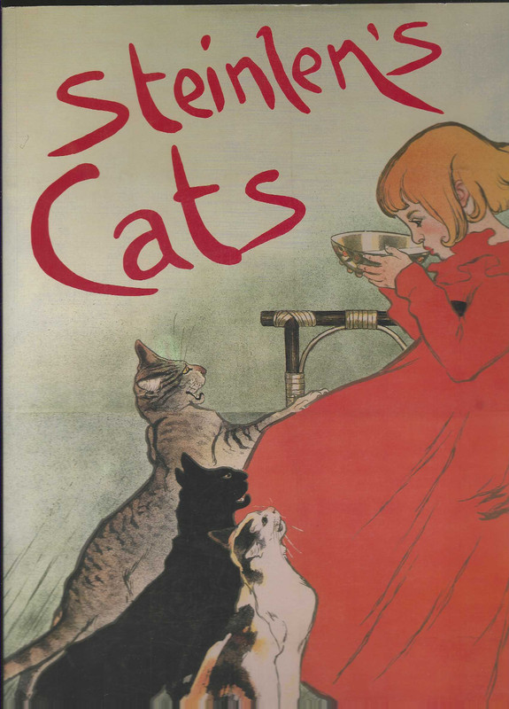 Theophile Steinlen’s Cats by F Fossier w/ 18 Color Art Posters 1990 big book VG