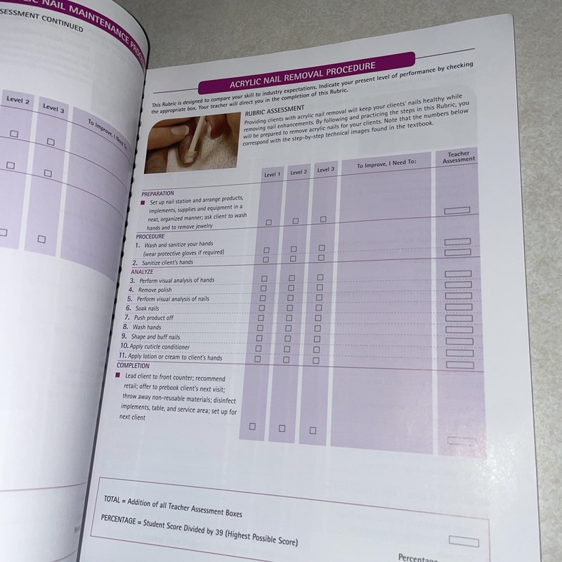 Salon Fundamentals Nails Student's Study Guide by Clif St Germain Has Writing gallery
